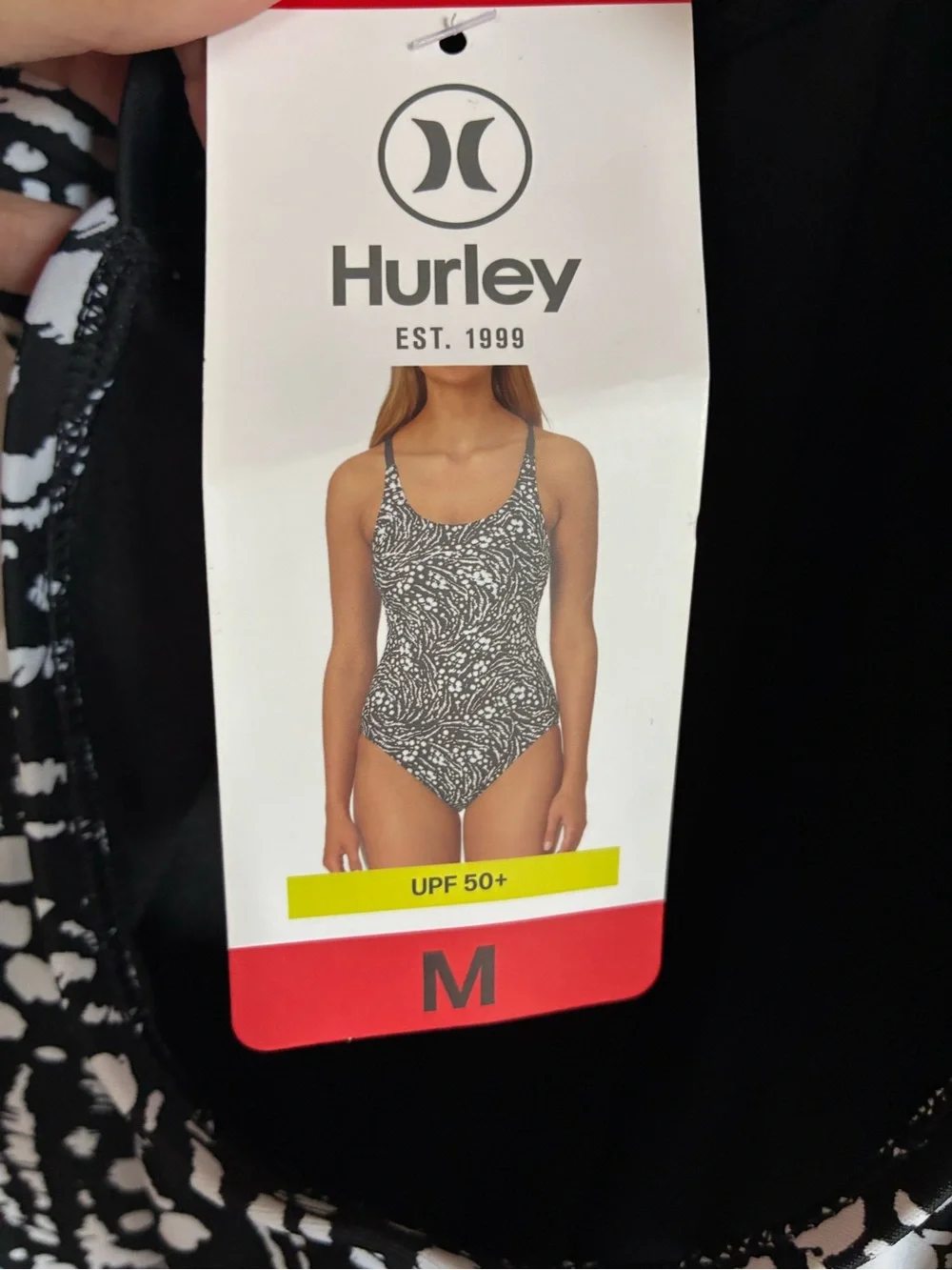 Hurley Primal Wave One Piece Swimsuit Medium Racerback UPF 50 Sun Protection